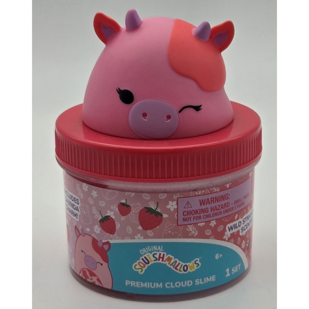 Squishmallows Calynda The Cow Premium Cloud Slime Strawberry Scent New